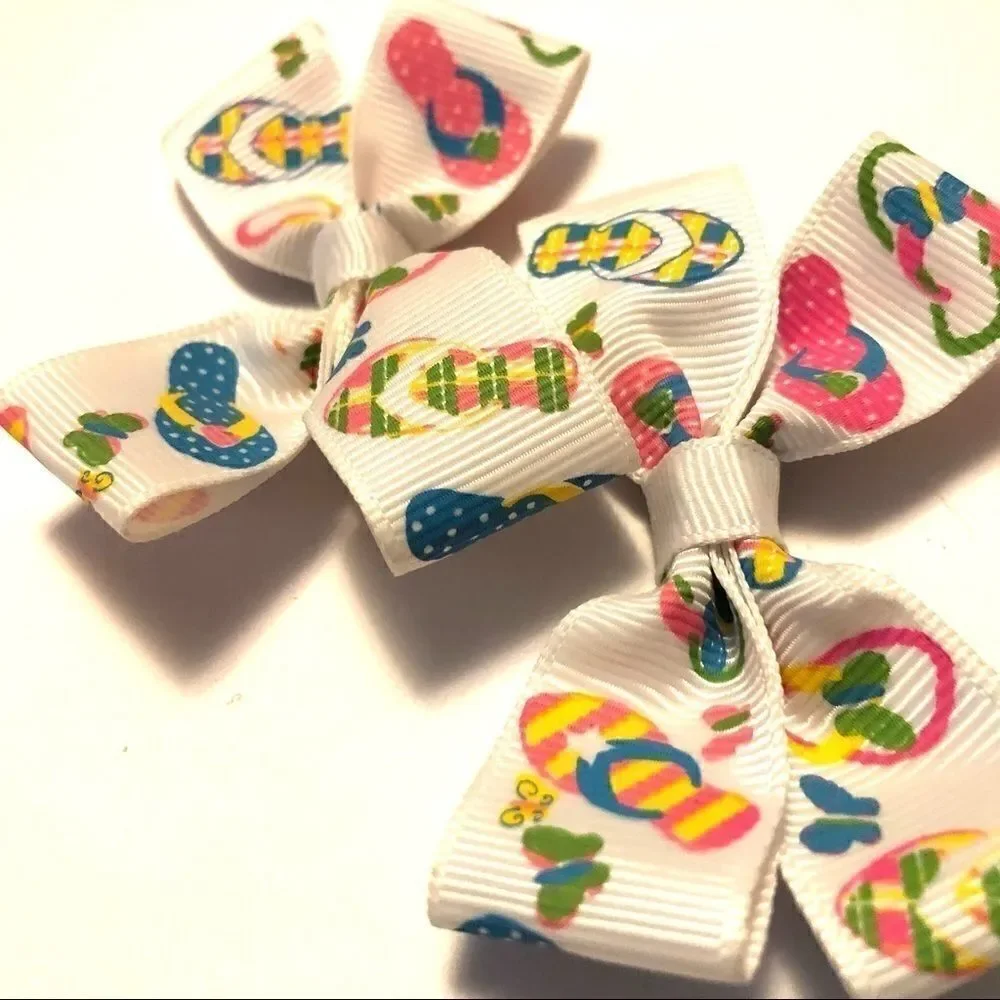 Bow pair hair bows accessories flip flops sandals